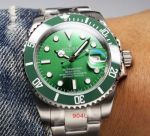 JH Factory High Replica Rolex Submariner Watch Green Face Stainless Steel strap Green Ceramic Bezel 41mm